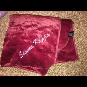 Maroon and lavender sigma kappa blanket